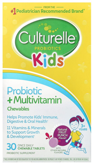 컬쳐렐 키즈 프로바이오틱 멀티 비타민 츄어블 30정 어린이 유산균 종합비타민, 1개