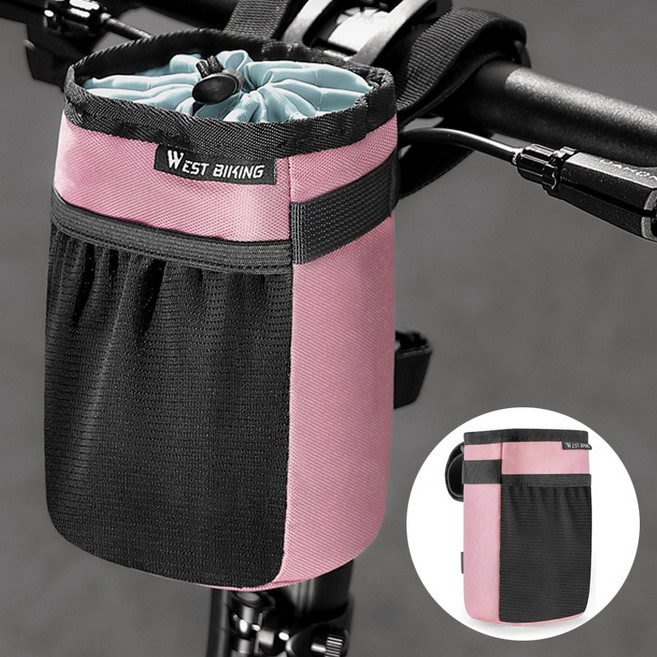 시그니처베이지 자전거 물통 물병 거치대 가방 스템백 YPZ411, 핑크