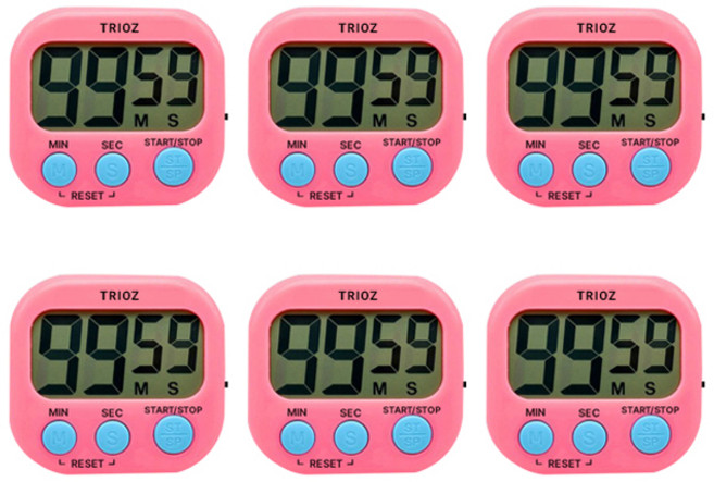 TOZ 미니 주방 쿠킹 캔디 타이머, 핑크, 6개