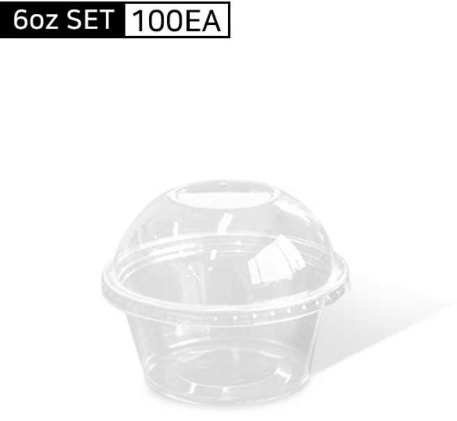 pet 6oz 돔뚜껑포함 과일컵, 1개, 100개