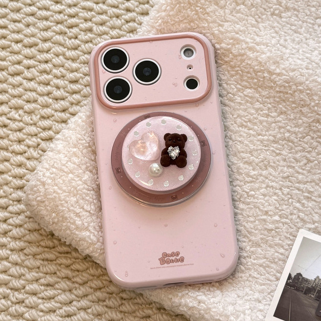 아이폰 15 16 17 프로 프로맥스 맥세이프 핸드폰케이스 곰돌이 거치대