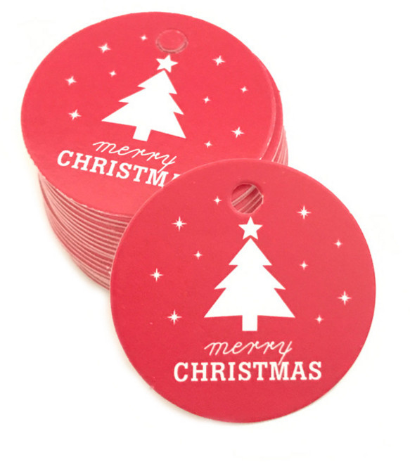 땡쓰몰 크리스마스 포장용품, 10매, 14.크리스마스 텍/12.크리스마스트리/레드