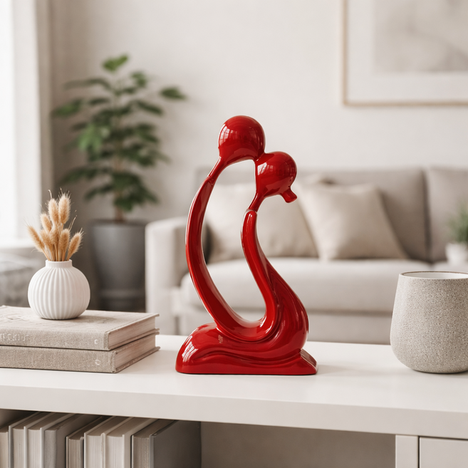 MIROSE 사랑의 커플 조형 오브제 하트 조형물 홈데코 인테리어소품, 레드