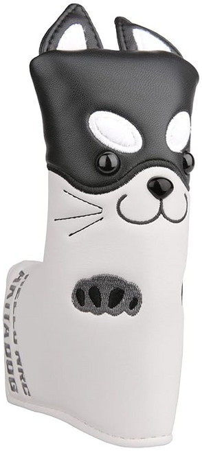 골프 헤드 커버 headcover 퍼터 커버 말렛용 마그네트 타입 (오디세이 2볼 지원) / 핀 타입용 (스코티 카메론 오디세이에 적합) 모에아키타견 1개 단품 판매 블랙(말렛용)