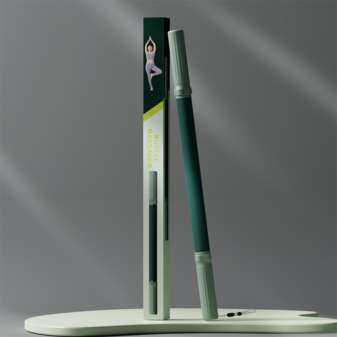 GAPINO 밸런스 마사지 스틱 요가 안마봉 여성바디 라인 안마기 마사지 스틱, 녹색, 1개