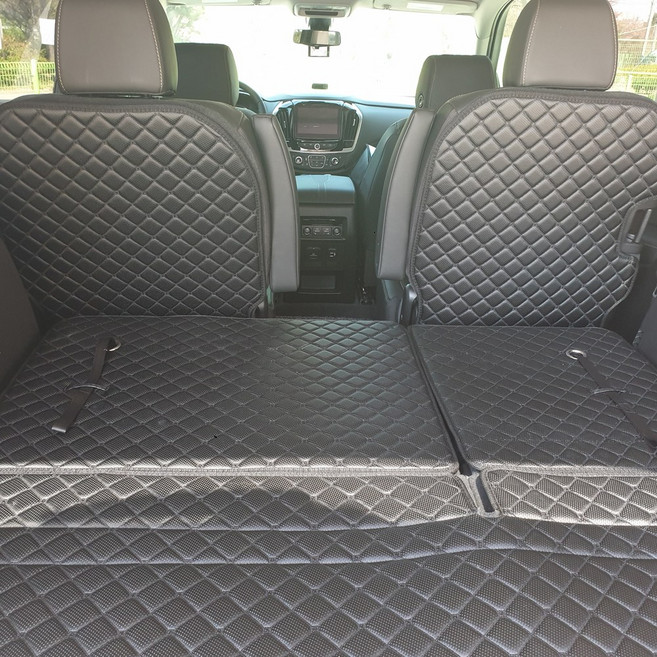 아이빌 트래버스 4D 신형퀼팅 자동차 트렁크매트 + 2열등받이 풀세트, 분리형, 새들브라운, 3열자동