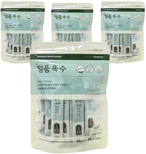 요릿 일품육수 파우치, 66g, 4개