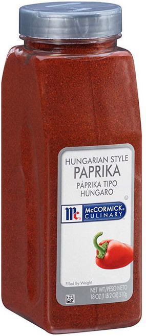 McCormick Culinary 헝가리 스타일 파프리카 532.3ml(18온스) - 요리 전문가를 위한 달콤한 파우더 용기 1개 문지르거나 장식하기에 적합 158294, 510g