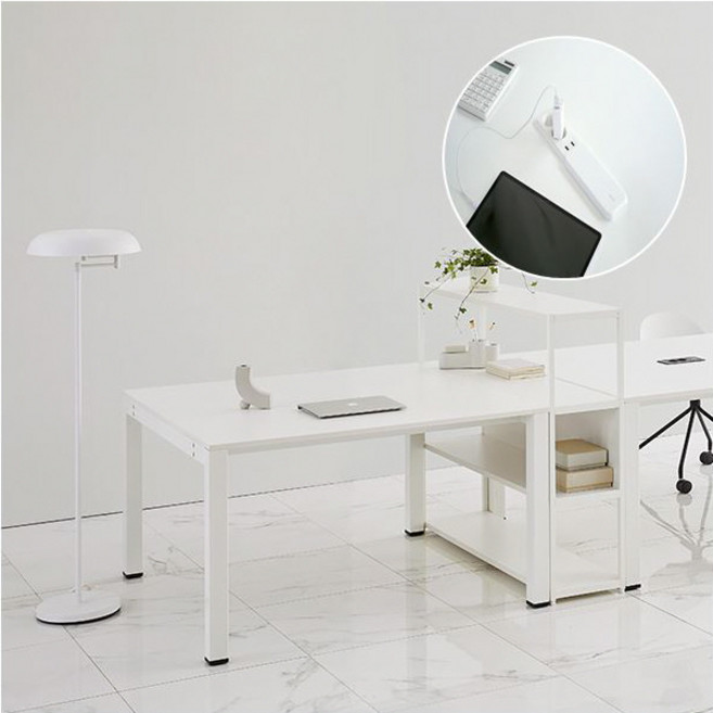 [두닷] 콰트로 볼드 1200 테이블_콘센트형, ALL 에어화이트(콘센트1개)/USB-A타입