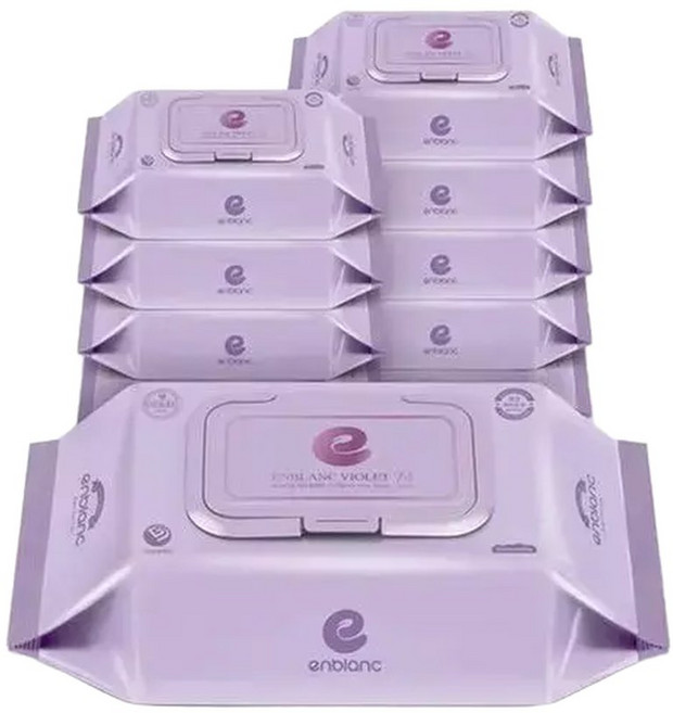 70평량 앙블랑 아기물티슈 세이프 바이올렛 캡형 74매X10팩 434968, 70g, 74매, 10박스