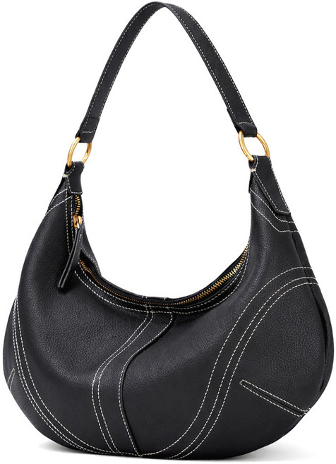 디케이제이디 천연소가죽 프리미엄 스티치 호보백 여성 숄더백 데일리 가죽가방