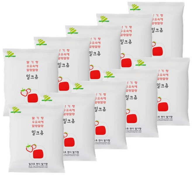 더스윗 밀크츄 캔디 딸기, 70g, 10개