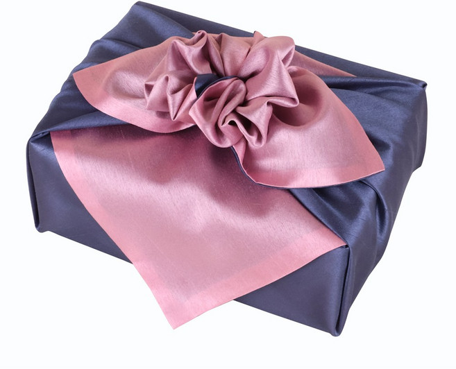 정담은보자기 실크 겹 보자기 60 x 60cm 예단 명절 답례품 선물포장, 1장, NO.229 [네이비/인디핑크]
