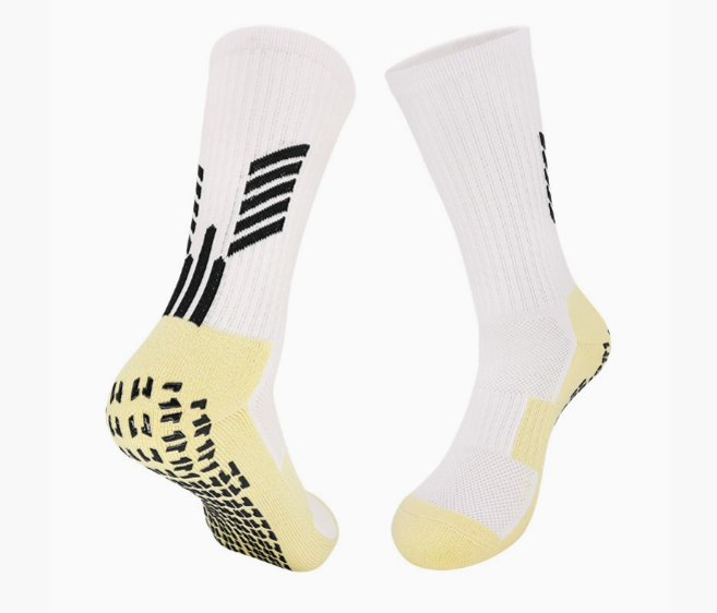 하샤브 논슬립 축구양말 성인용 중목, 화이트, 1개