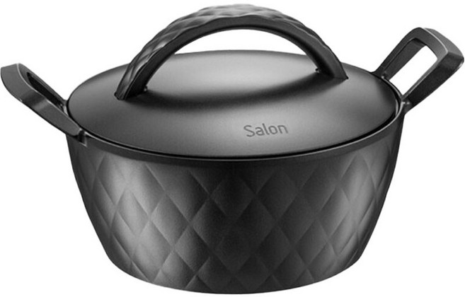 락앤락 인덕션 IH 프리미엄 통주물 쿡웨어 살롱 오브제 양수냄비, 22cm, 블랙, 1개