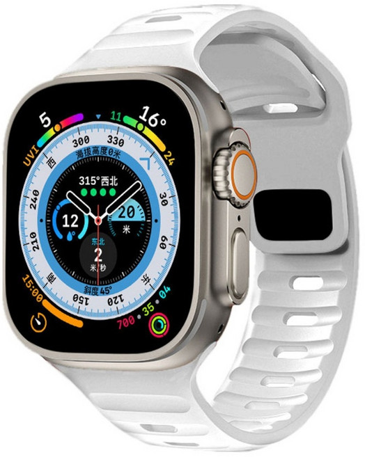 Fegwilde 애플워치 호환 계단 실리콘 스포츠 스트랩 밴드 11 10 9 8 7 6 SE1/2/3 49/45/44/42/41/40/38mm 울트라1/2/3 스트랩, 하얀색