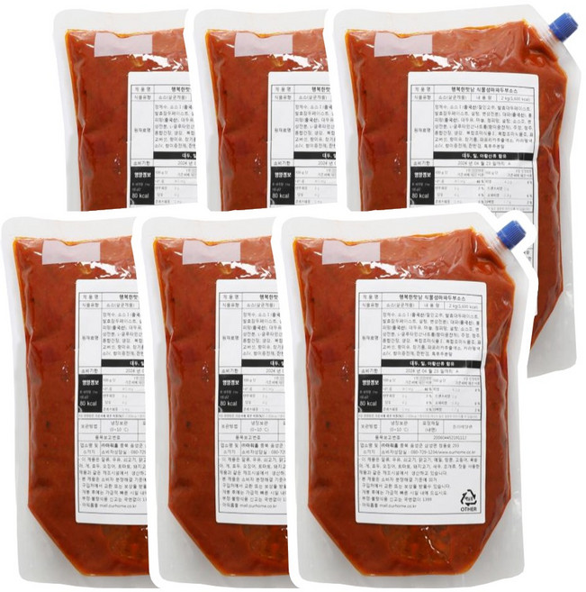 아워홈 행복한맛남 식물성 마파두부소스, 6개, 2kg