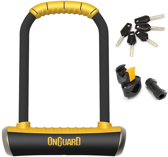 OnGuard Pitbull STD U-Lock - 14mm(0.55인치) 강화 스틸 자전거 자물쇠 115mm x 230mm(4.5인치 x 9.0인치) 내부 치수 마운트 브, OnGuard Pitbull STD U-Lock - 1