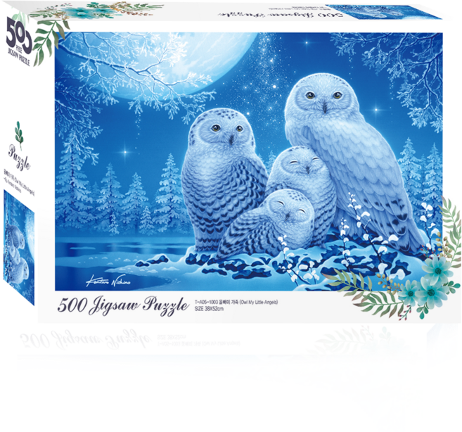 토이앤퍼즐 풍경퍼즐 달빛아래 올빼미 가족 500피스 (T-A05-1003), 1개