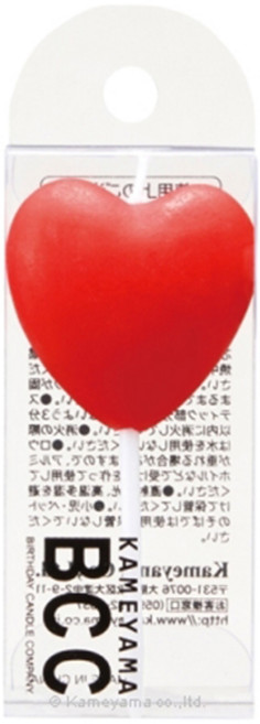 日本 Kameyama 愛心造型蠟燭 情人節慶/派對氣氛蠟燭, 1個, 紅色
