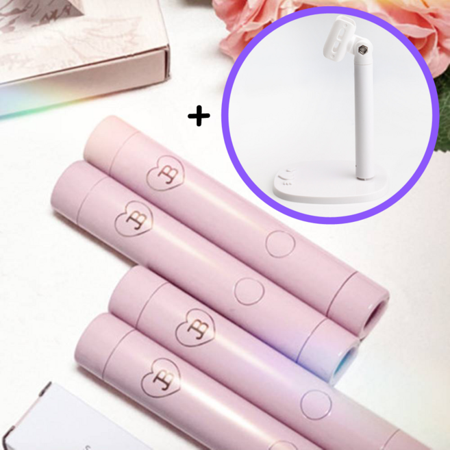 [지오네일재료] 그라시아 진비 슈팅라이트 핀큐어 램프(+거치대), 1개, 핑크