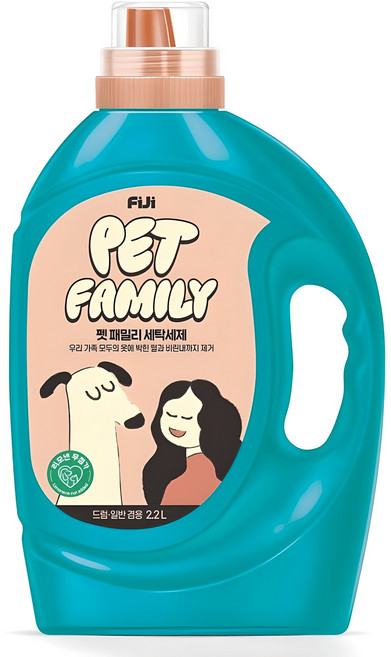 피지 펫 패밀리 액체 세탁세제 일반드럼 겸용 본품, 2.2L, 1개