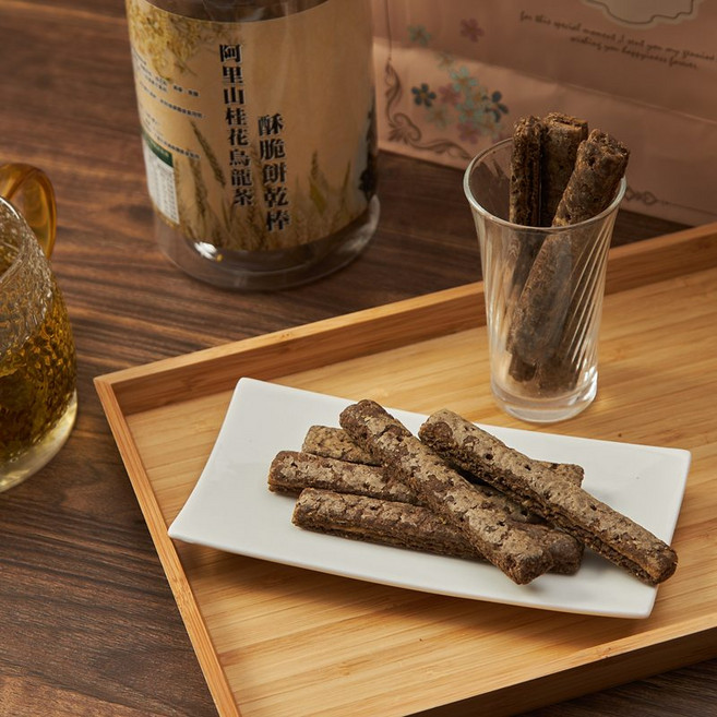 阿里山 桂花烏龍茶酥脆餅乾棒 (獨立包裝 茶香濃郁), 170g, 1個