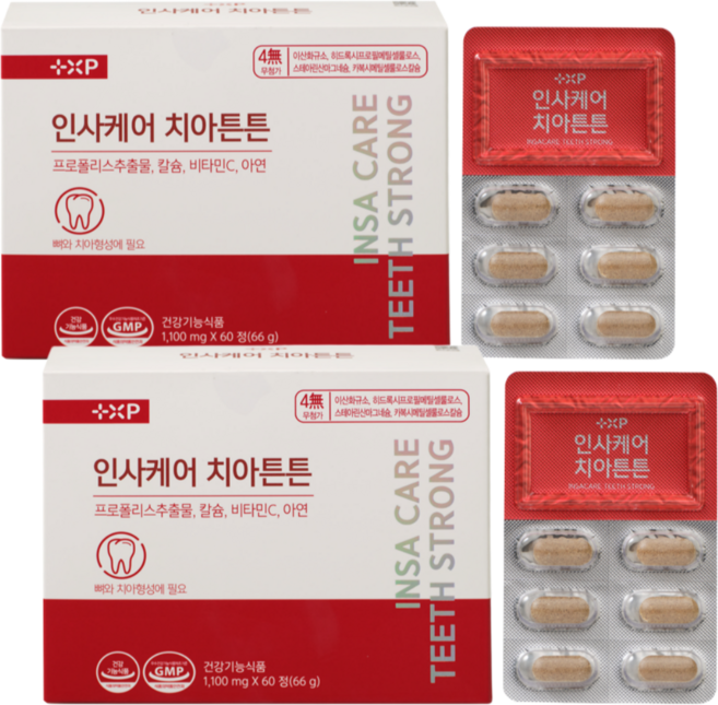 인사 케어 이가 탄탄함을 원하는 분 정품 치아 건강에 도움을 줄 수 있는 식약청 인증 제품, 8박스, 30정