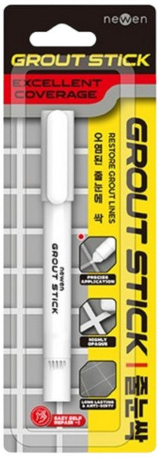 고체형 셀프 줄눈이 스틱 흰색 메지 1개 화장실 욕실 바닥 타일 줄눈 펜 틈새 보수 셀프 시공 보수제 마카 매직 백색 매지 대리석 줄눈제 주방 현관 청소