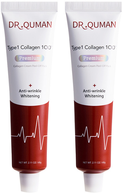 닥터큐먼 프리미엄 TYPE1 콜라겐 크림팩 주름개선 미백 이중 기능성, 2개입, 1개