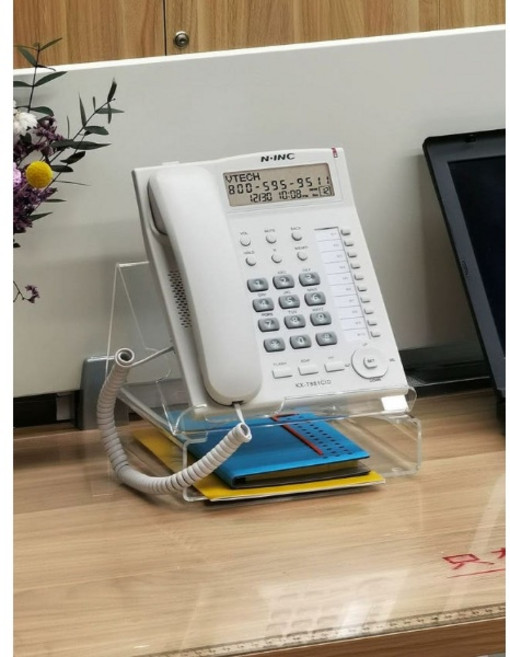 스마트 사무실 전화기 거치대 선반 아크릴 정리 흰색 도자기, 비취색, 1개