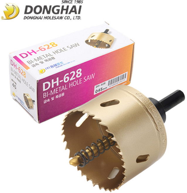 국산 동해 바이메탈 홀쏘 13mm~210mm 홀쏘 홀커터 철판 목공 플라스틱 아크릴 (DH-628), 81MM