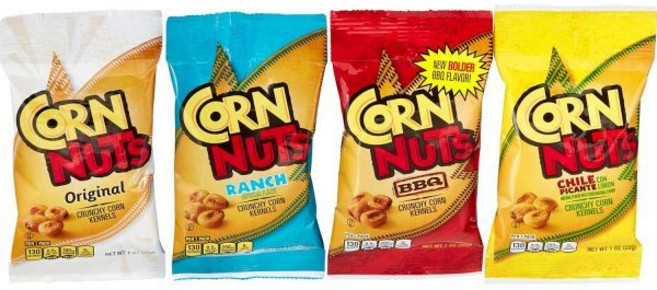 Corn Nuts 파티 믹스 버라이어티 팩 콘 너츠 다양팩 바삭한 옥수수 알갱이 스낵 박스 개별 포장 성인용 간식 랜치 바비큐 칠레 피칸테 콘리몬 1온스 12개입, 48g