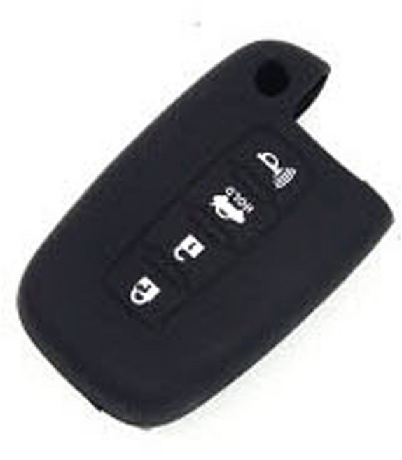 공용 국산차 현대 호환 기아 호환 실리콘 키케이스, 스마트4버튼, 블랙, .