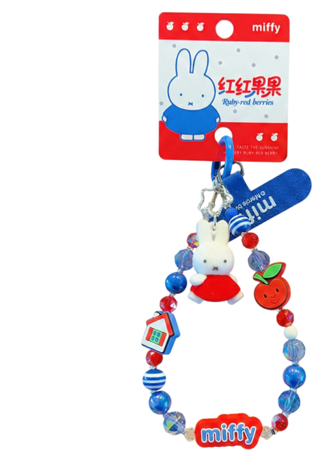 미피 정품 플로킹 피규어 스마트폰 스트랩 키링, 1개, 미니피규어 RED