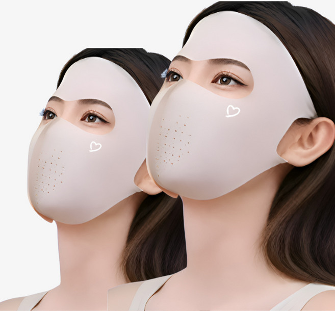 해피지아 골프 등산 스포츠 UV 자외선차단 마스크 2개 HZA-002, 스킨+핑크