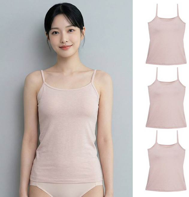 판도라by비비안 3p 가볍고 부드러운 폴리스판 기본 끈런닝 3매 세트