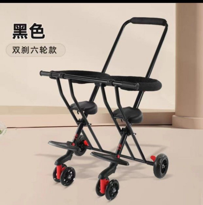 쌍둥이 트라이크 경량형 연년생 접이식 2인 유모차 더블, 2_더블 휠