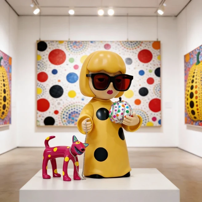 신제품 4세대 야요이 쿠사마 인형 | 말의 해 아트 마술사 물방울 무늬 호박 & 꽃 디자인 생일 선, 01 4th Generation