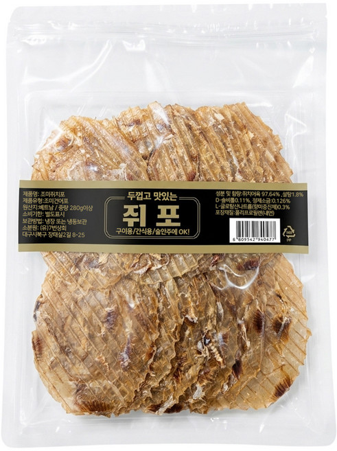 두툼한 쥐포 간식 마른안주 쥐치포, 1개, 280g