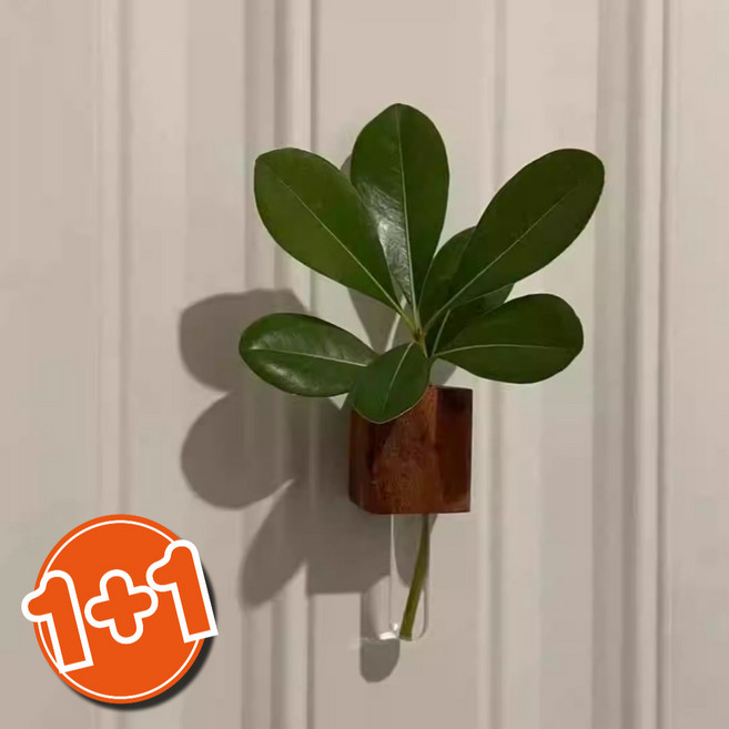 생활해랑 자석부착 한송이 꽃병 화병, 2개, 브라운