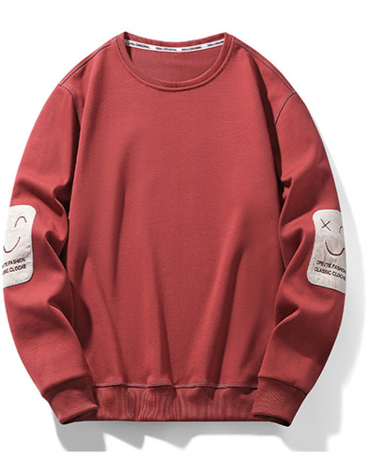 데일로엔 남자 맨투맨 오버핏 패치 캐주얼 긴팔 티셔츠