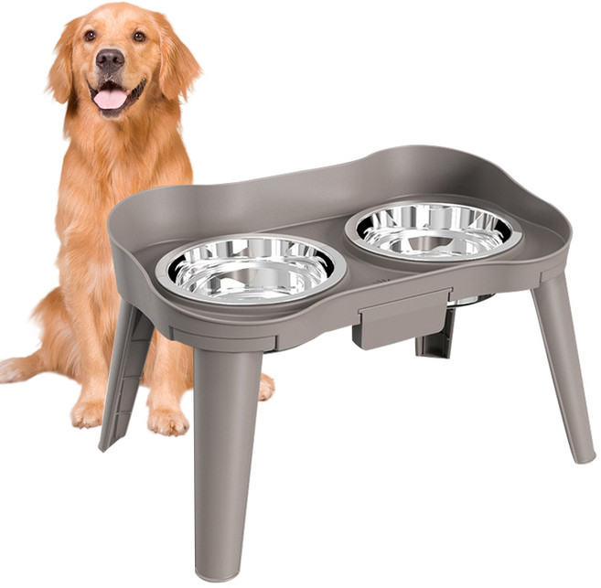 강아지 밥그릇 대형견 중형견 물그릇 사료그릇 고양이 밥그릇 2구 애견 식탁, BXM-L, 1개