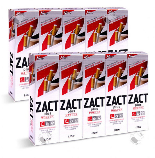 작트 플러스 라이온 치약 1개 화이트닝/구취/상쾌함 x 10개