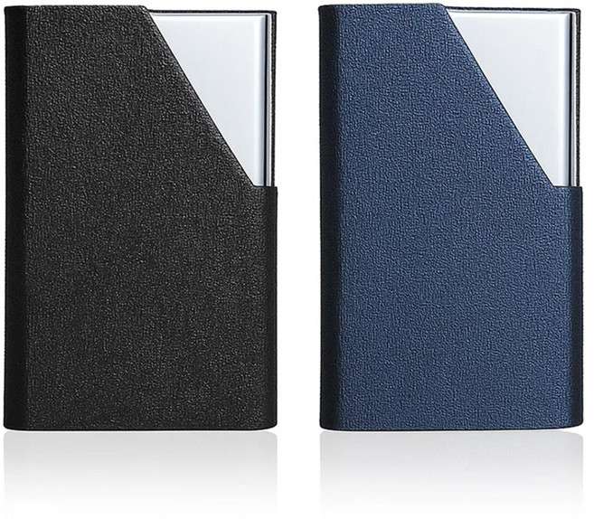 투데이리빙 2개 세트 메탈 명함 케이스 명함 지갑 남녀공용 남성 여성 카드 명함집 대용량 가죽 자석 오픈 홀더 고급 벨벳 꽂이