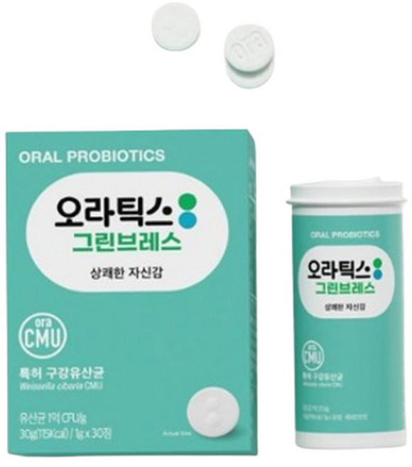 오라팜 오라틱스 그린브레스 구강유산균 30정 한달분, 1개