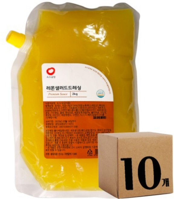 푸드공방 소스공방 레몬샐러드 드레싱 (2Kg 10개), 10개, 2kg