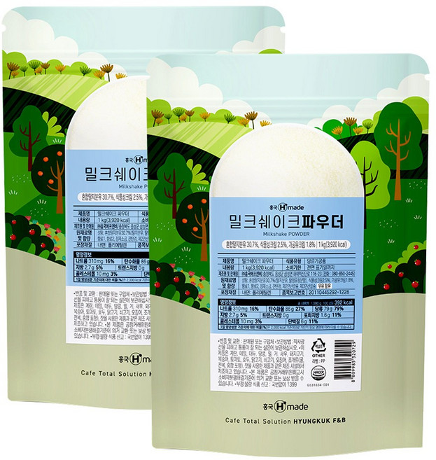 흥국 밀크쉐이크 파우더 1kg 2개세트, 1개