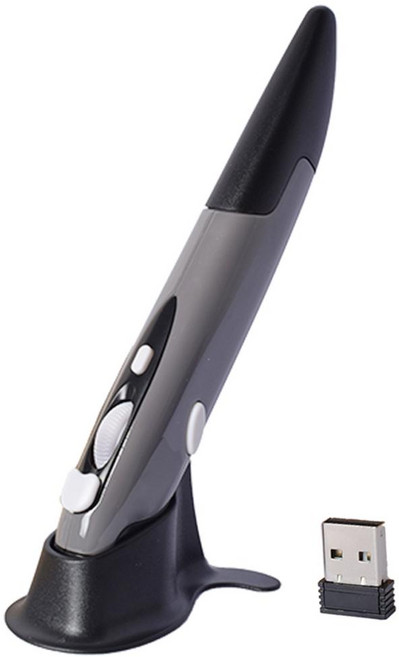 무선 광학 펜 마우스 2.4GHz USB 마우스펜 3색 속도 조절가능, 그레이, 기본형