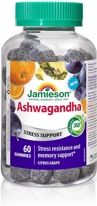 자미에슨 아슈와간다 구미젤리 200mg 60정 맛있는 스트레스 관리, 1개 - 쿠팡